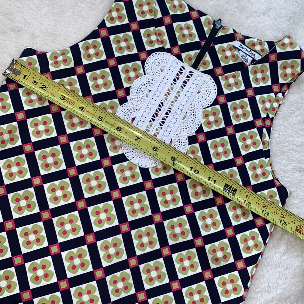 NWT Hartstrings 10 Woven Jumper Dress Navy Green Pink *Flaw - Picture 9 of 15